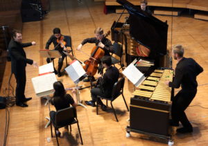 Guest conductor David Fulmer leads TMC Fellows in Pierre Boulez's 'Derive 1,' 7.24.16 (Hilary Scott)